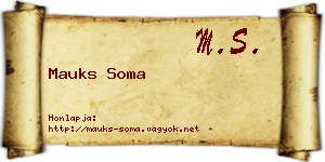 Mauks Soma névjegykártya